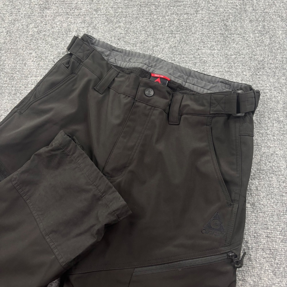 Gerry Snow Pants Large Black Fleece Lined Softshell Cargo Polyester Blend Men's